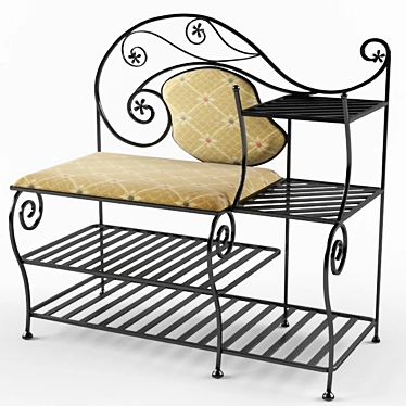 Elegant Shoe Rack 3D model image 1 