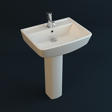 Elegant Ceramic Washbasin 3D model image 1 