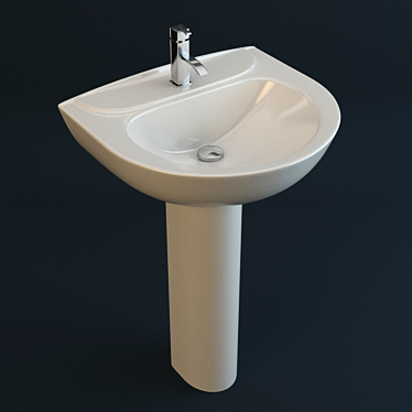 Elegant Glass Washbasin 3D model image 1 