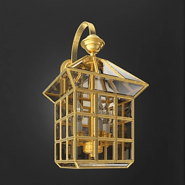 TINKO 687: Three-Light Decorative Tiffany Wall Sconce 3D model image 1 