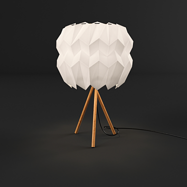 Elegant Wood and Paper Lamp 3D model image 1 