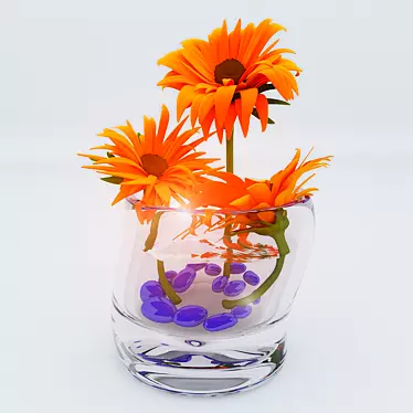 Elegant Floral Vase 3D model image 1 