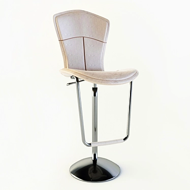 Stylish Leather Bar Chair 3D model image 1 