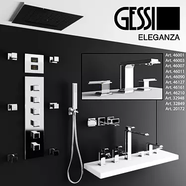 Gessi Eleganza Faucets: Timeless Elegance for Your Bathroom 3D model image 1 