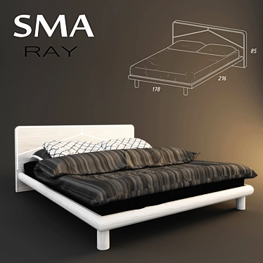 SMA RAY LED Lit Double Bed 3D model image 1 