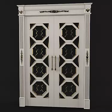 Classic Double Door: 2000x650 mm, Single Panel 3D model image 1 