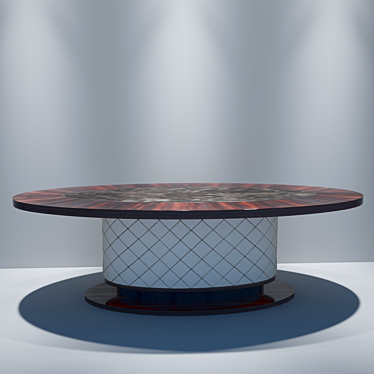 Elegante Marble and Leather Table 3D model image 1 