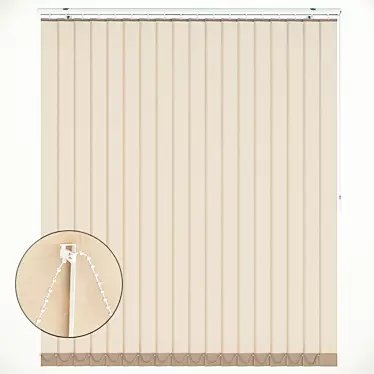 Versatile Vertical Blinds: Detailed Model with Mechanisms 3D model image 1 