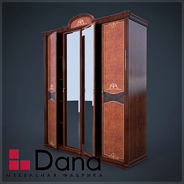 RAIS Wardrobe: 4 Doors with Mirrors 3D model image 1 