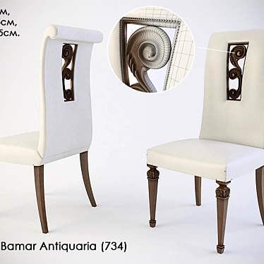 Bamar Antiquaria Chair: Elegant Vintage Design 3D model image 1 