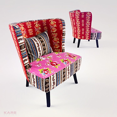 Patchwork Red Surprise Armchair 3D model image 1 