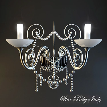 Beby Italy Star Lights: Chrome, Swarovski Pearls, Murano Glass 3D model image 1 