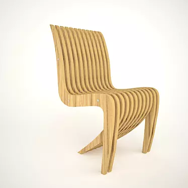 Modern Plywood Chair 3D model image 1 