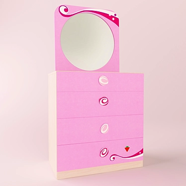 Princess Dresser with Mirror - Elegant Furniture 3D model image 1 