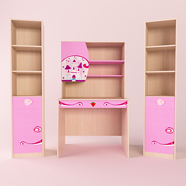 Princess Computer Desk: Stylish and Functional 3D model image 1 