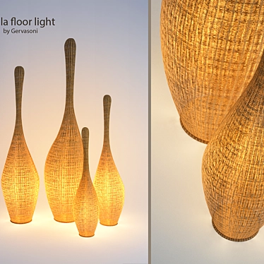 Gervasoni Bolla Rattan Floor Lamp 3D model image 1 
