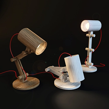 Title: Wooden Kids Desk Lamp 3D model image 1 