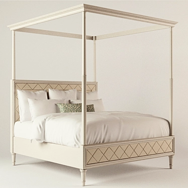 Luxurious Canopy Bed: Over the Top! 3D model image 1 