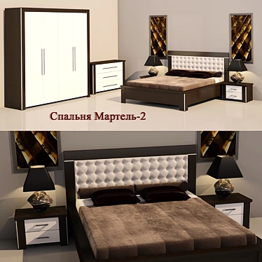 Title: Martel 2-Piece Bedroom Set 3D model image 1 