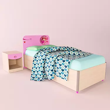 Princess Bed & Table Set 3D model image 1 