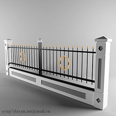 Hayat Fence: Stylish and Durable 3D model image 1 