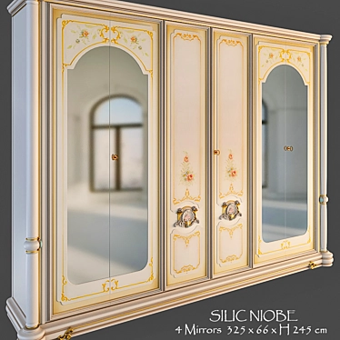 Title: Silik Niobe: Classic 6-Door Wardrobe with Ornate Details 3D model image 1 