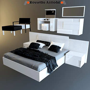 NightFly Bedroom Set 3D model image 1 