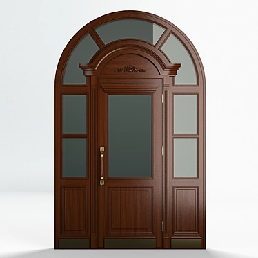 Elegant Exterior Wood Door 3D model image 1 