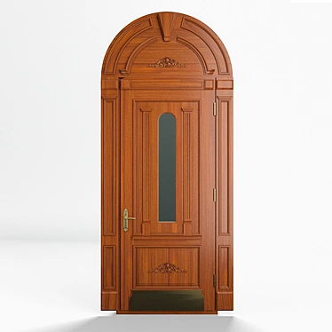 Elegant Wooder Exterier Door 3D model image 1 