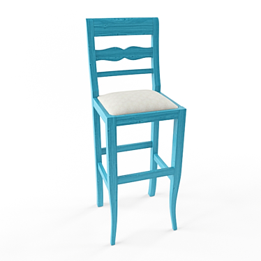 Elegant Barstools with Backrest 3D model image 1 