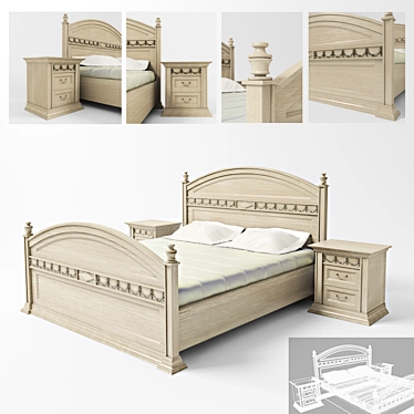 Elegant Dream Bedroom Set 3D model image 1 