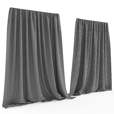 Luxurious Velvet Curtains 3D model image 1 