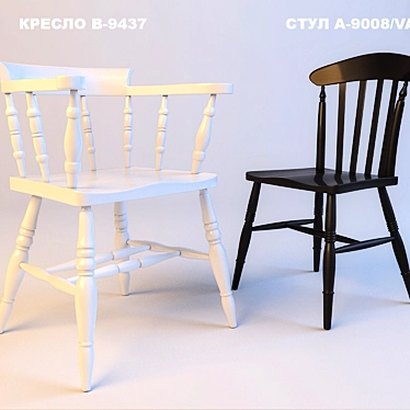 Classic Chairs Fameg: B-9437, A-9008/VAR 3D model image 1 