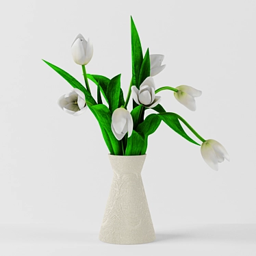 Pure Bliss White Tulips 3D model image 1 