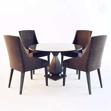 Contemporary Table Set 3D model image 1 