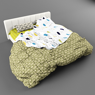 Stylish and Comfortable Bed 3D model image 1 