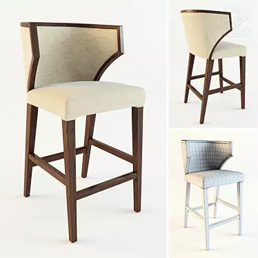 Elevate your seating with trendy bar stool 3D model image 1 