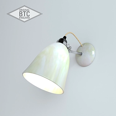 Elegant British Porcelain Wall Light with Chrome Finish 3D model image 1 