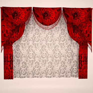 Elegant Sheer Window Curtains 3D model image 1 