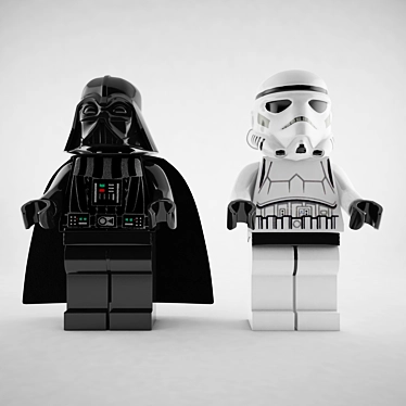 Intergalactic Battle: Darth Vader & Stormtrooper 3D model image 1 