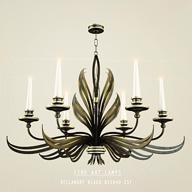 Elegant VILLANDRY BLACK Chandelier 3D model image 1 
