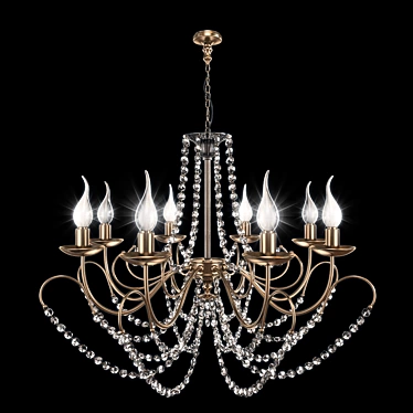 Chandelier 1137-8P Title: Sparks Collection Chrome Chandelier with Crystal Drops - Elegant Lighting for 27 sqm 3D model image 1 