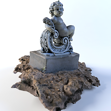 Elegant Statue: 3D Model with Textures 3D model image 1 