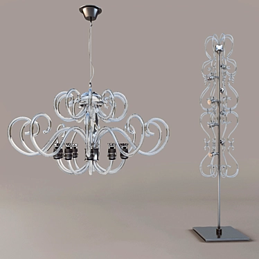 Ethereal Glow: Glass Art Lamp 3D model image 1 