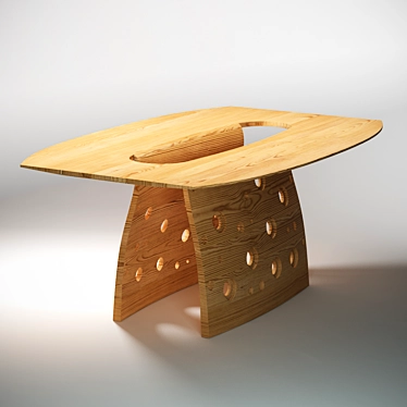 Designer Table with Holes 3D model image 1 