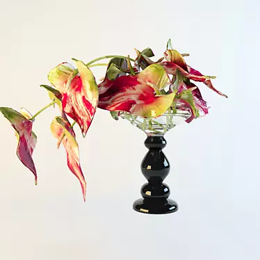 Elegant Calla Lily Vase 3D model image 1 