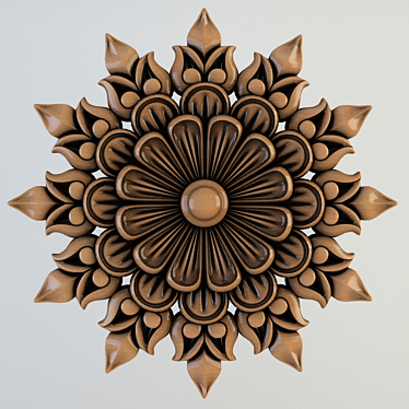 Elegant Floral Decor Rosette 3D model image 1 