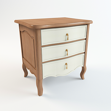Rustic Bedside Cabinet 3D model image 1 
