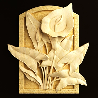 Ethnic Flower Relief Ornament 3D model image 1 