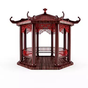 Chinese Style Arbor 3D model image 1 